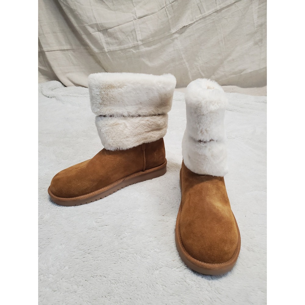 Koolaburra Ugg Tan Classic Suede Tall Fuzzy Boots Shoes Women 8 Classic Cozy‎